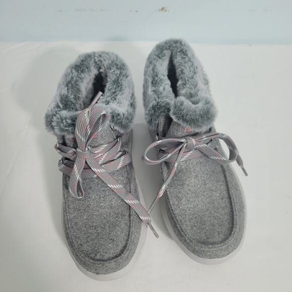Bobs From Skechers Ankle Boot Gray Wool With Faux Fur Lining Size 8.5M 111325-16 - Picture 7 of 7